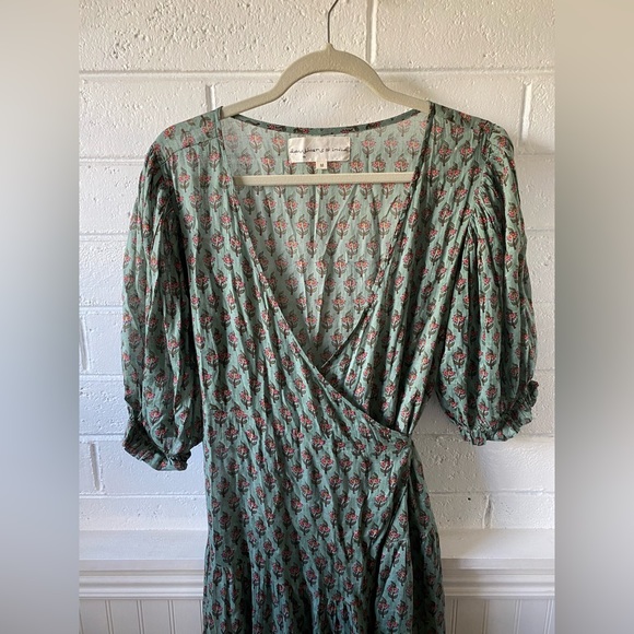 Daughters of India Zuri Wrap Maxi Dress M in Sage Sold Out Online! - Picture 10 of 11
